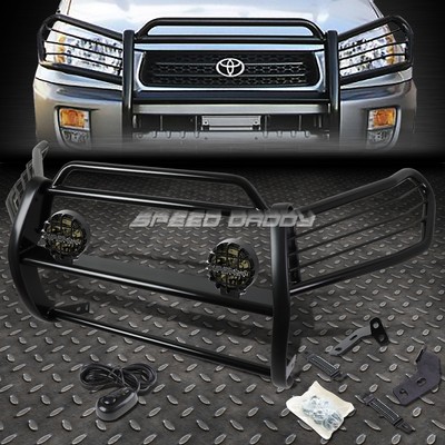 BLACK BRUSH GRILLE GUARD+ROUND SMOKE FOG LIGHT FOR 06-12 TOYOTA RAV4 XA30 SUV