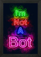 Im not a bot smoky Framed Wall Art Poster Canvas Print Picture