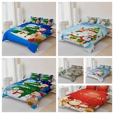 3D Christmas Pine Snowman Santa Cartoon Quilt Cover Duvet Cover Comforter set