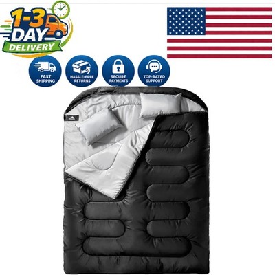 Reversible Double Sleeping Bag for Cold Weather - Perfect for Couples & Families