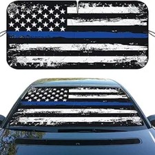 American Flag Windshield Sunshades, UV Protection, Blocks Sunlight, Fits Most Se