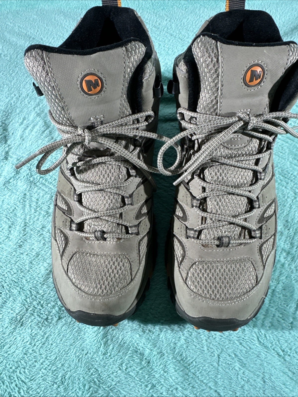 S Sz 10.5 Grey Waterproof Hiking Boots Vibram J12119 No Insoles