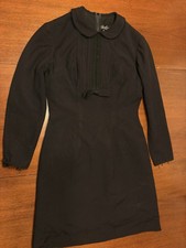 Plutina Damen Kleid schwarz Kunstseide Vintage 60er Gr 40/13