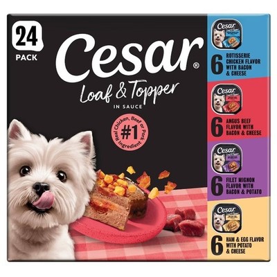 Cesar Loaf & Topper Variety Pack Small Breed Wet Dog Food 3.5oz/24ct