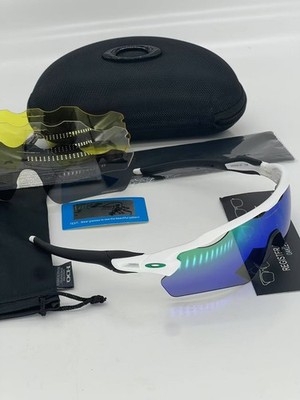 Oakley Radar EV Patn OO9208 Sunglasses White Feet Blue Polarized