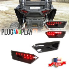 Pair Smoke LED Red Tail Lights For 14-19 Pola...