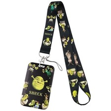 Classic Cartoon Shrek, Fiona and Donkey Characters ID Holder Lanyard Keychain