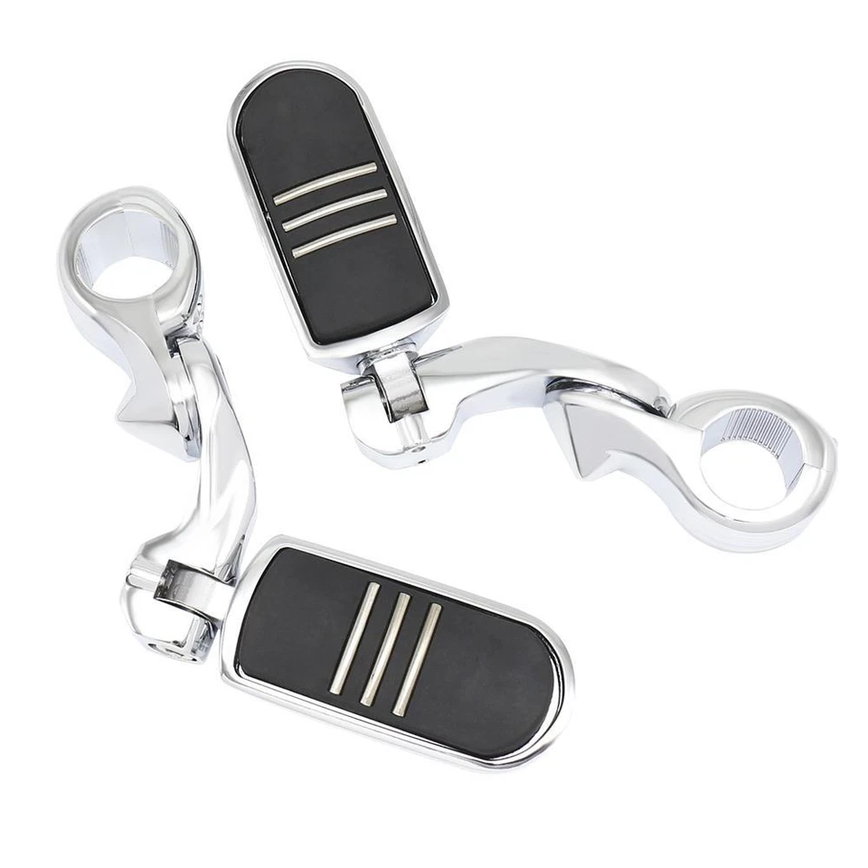 Juego de montaje de pedal clavijas cromadas de 1-1/4" para Harley Ultra Limited FLHTK 2014-2022 Foto 2 de 4