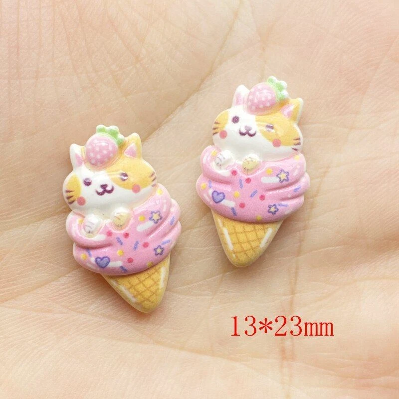 Libro de recortes plano de helado de unicornio de dibujos animados de resina hágalo usted mismo decoración artesanía 20 piezas Se Foto 3 de 4