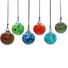 Hand Blown Glass Gazing Ball Window Hanging Glass Witch Ball Pendant Garden Deco