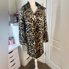 Euc Mango Casual Sz Xs Faux Fur Iconic Leopard Coat 0550