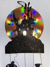 Papyrus Halloween Greeting Card - Mobile Black Glittered Haunted House