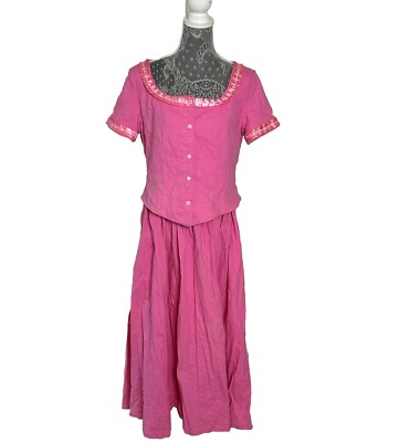 Von Lancelot Set Top Skirt Medieval Prairie Sz 16 Festival Renaissance *READ*