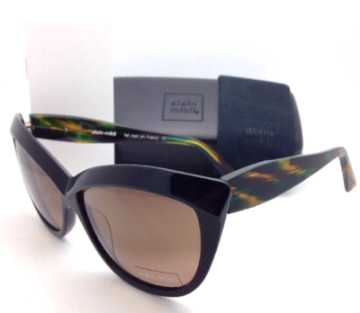 New ALAIN MIKLI Sunglasses AL 1413 A038 2520 Black Cat-Eye  display picture 1