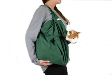 Cozy Comfort Carrier - Large Green Cat Carrier, Cat Holder for Cutting Nails, & 