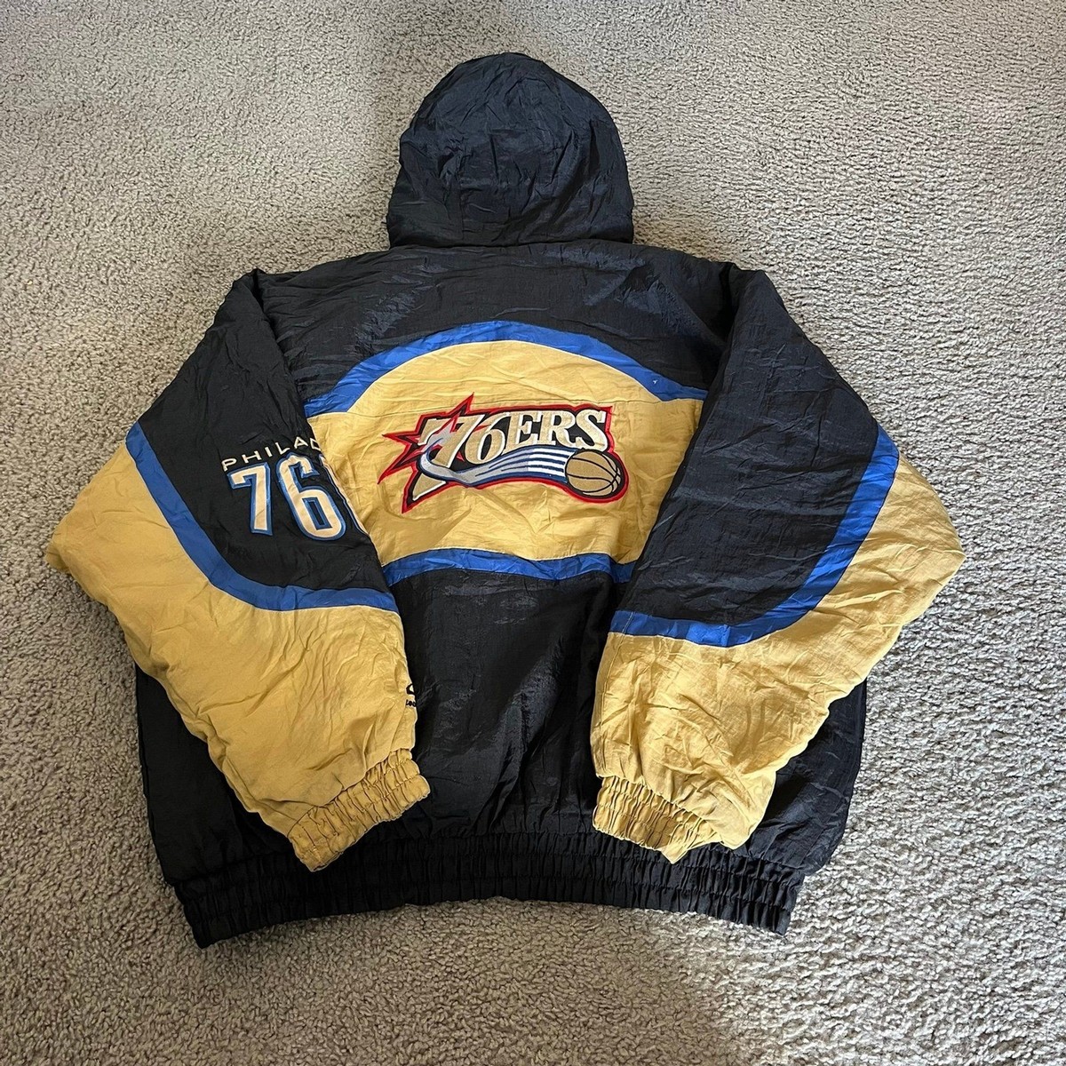 Vintage 90s Logo Athletic Philadelphia 76ers Sixers NBA Jacket