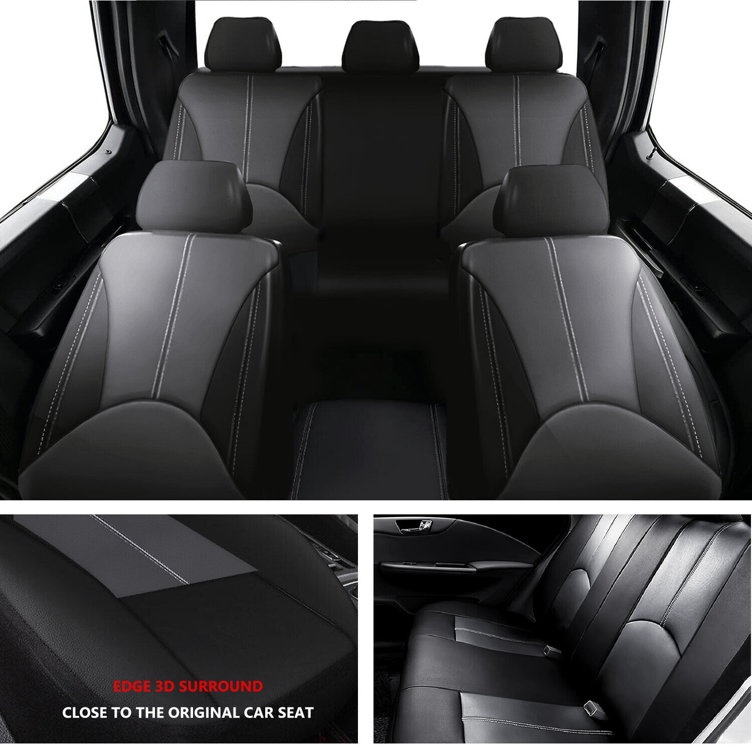 For Kia PU Leather Car Seat Covers Protector Front Rear Full set 5-Seats Cushion