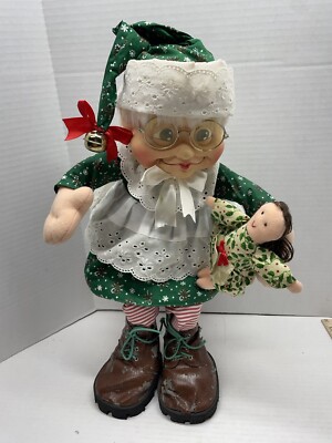 Vintage Possible Dreams PD Pixie Old Lady 17  Doll Christmas Outfit Glasses