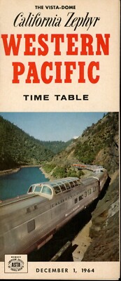 1964 Western Pacific Train California Zephyr Fahrplan Zeittafel
