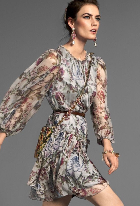 sachin and babi light blue dress RIXO Anaya floral chiffon mini dress main image 1