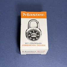 Vintage Master Lock Combination Padlock Key-Controlled #1525 NOS in Original Box