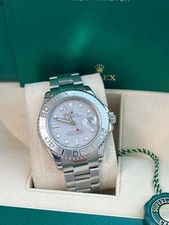 Rolex Yacht-Master 40mm Silver Dial Platinum Bezel Oyster Steel Mens Watch 16622 8