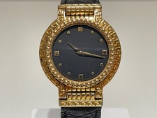 VINTAGE LUXURY GOLD PLATED MEN'S SWISS QUARTZ WATCH "GIANNI VERSACE" SIGNATURE