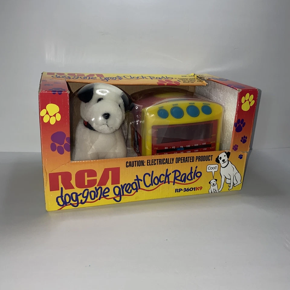 NOS Rare Vintage RCA Dog-Gone Great Clock Radio RP-3601K9 AM/FM Snooze 1996 NEW - Image 3 of 4