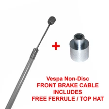 Vespa Sprint Super Rally FRICTION-FREE GREY FRONT BRAKE CABLE COMPLETE + FERRULE