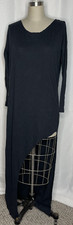 STILLWATER WOMEN'S LONG SLEEVE BOAT NECK MAXI KNIT DRESSES BLACK MEDIUM M 