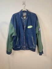 Vintage WATL 36 Atlanta Seinfeld International Denim Jacket Blue/Green Size L