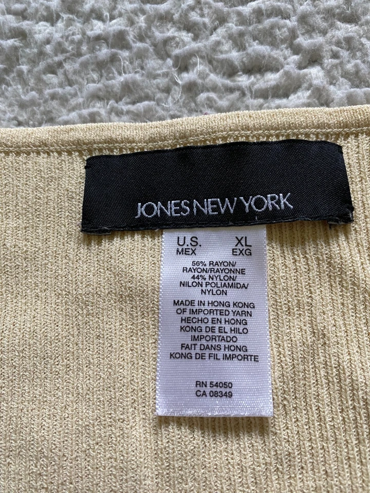 Женский пуловер Jones New York без рукавов с квадратным вырезом бежевый размер XL - Изображение 4 из 4