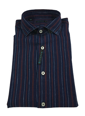 BROUBACK men's long sleeve wide striped shirt WASHED NISIDA N27 col 88