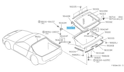 NISSAN 300ZX Z32 2+0 2+2 90-96 Genuine Rear Corner Upper Molding