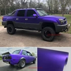 65FT x 5FT Full Roll Car Wrap Purple Stretch Satin Matte Chrome Vinyl Sticker US