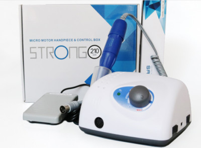 Dental Lab Micromotor Polisher Nail Drill Machine STRONG210 + 105L Handpiece US