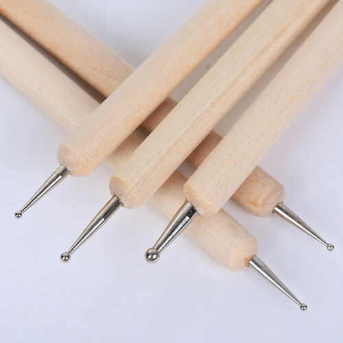 5PCS/Set Indentation Pen Art Embossing Tools Wooden Ball Stylus Dotting Tool - Picture 1 of 9