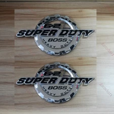 2X 6.2L Emblems SuperDuty Boss Badges 3D  Nameplate Chrome Black