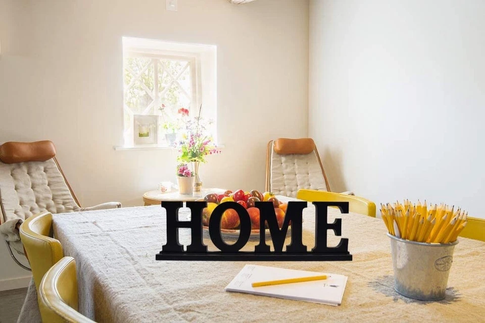 Rustic Wood Home Sign for Home Decor Set of 3, Decorative Wooden Cutout Word Dec - Image 2 of 4