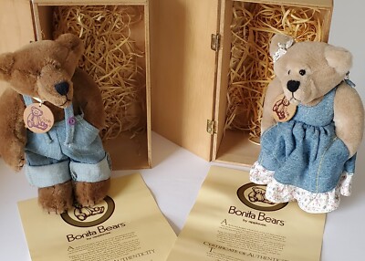 Applause Bonita Bears Original Box COA Katie Owen Denim 9'' Posable Jointed