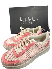 Nicole Miller 9 New York Brita Sneaker Pink Woven New Spring Summer Rare Find