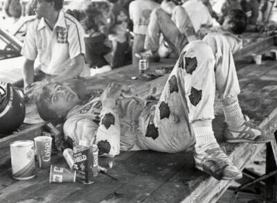 #ad Trevor Boys relaxes in the garage after having problems with his lu Old Photo AU $8.50
