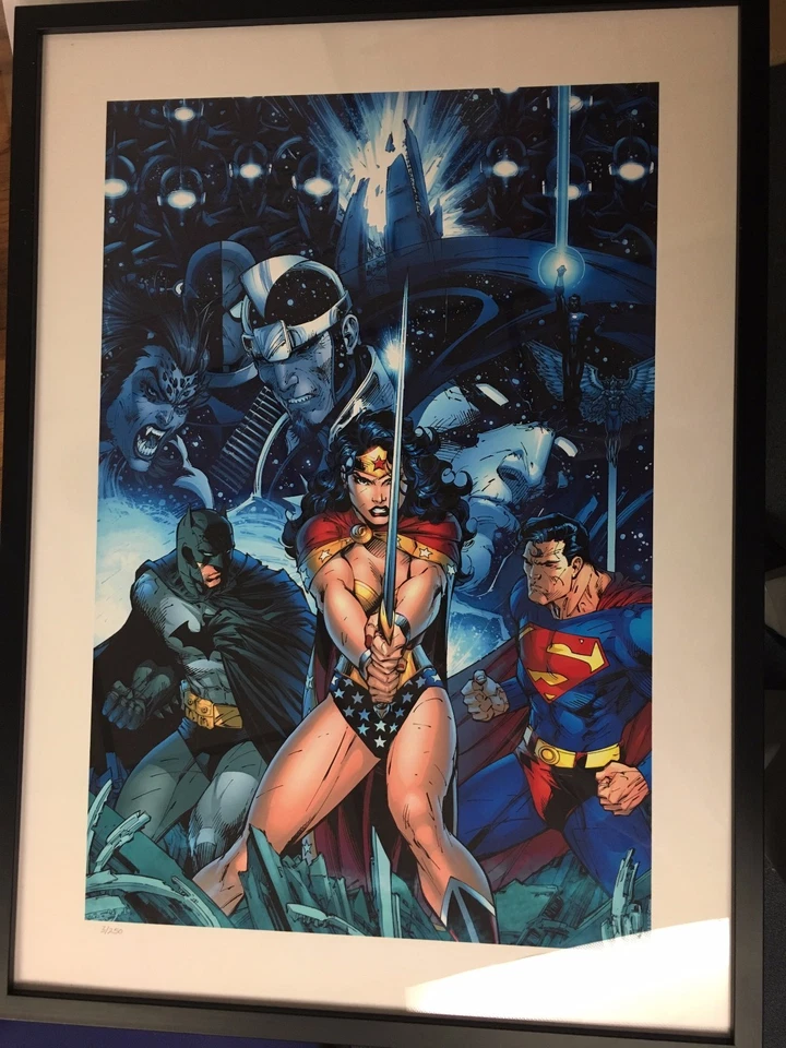 Infinite Crisis Giclee on Paper 3/250 Signed by Jim Lee-Batman/Superman/WW - Image 2 of 3