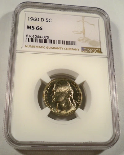 1960-D NGC MS66 JEFFERSON NICKEL 5c MS 66