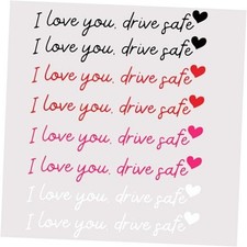 8 PCS Mirror Sticker, Vinyl Black white pink red 8pcs  I Love You Drive Safe