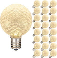 25 Pack G50 LED Warm White Globe Bulbs, Shatterproof E12 Replacement for Patio