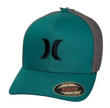 Hurley Men's Mesh Back icon Cap Green with Black Logo Stretch Fit L/XL
