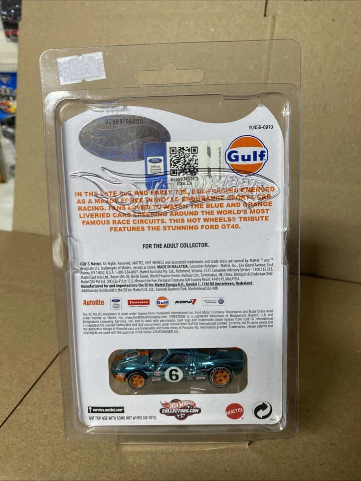 Hot Wheels RLC Gulf Racing Ford GT40 2888/4000 Real Riders Foto 2 de 4