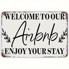 Tin Metal Sign Airbnb Welcome Vintage Wall Art Decor for Home 8x12