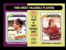 2024 Topps Heritage #195 1980 MVPs (George Brett / Mike Schmidt) MVP